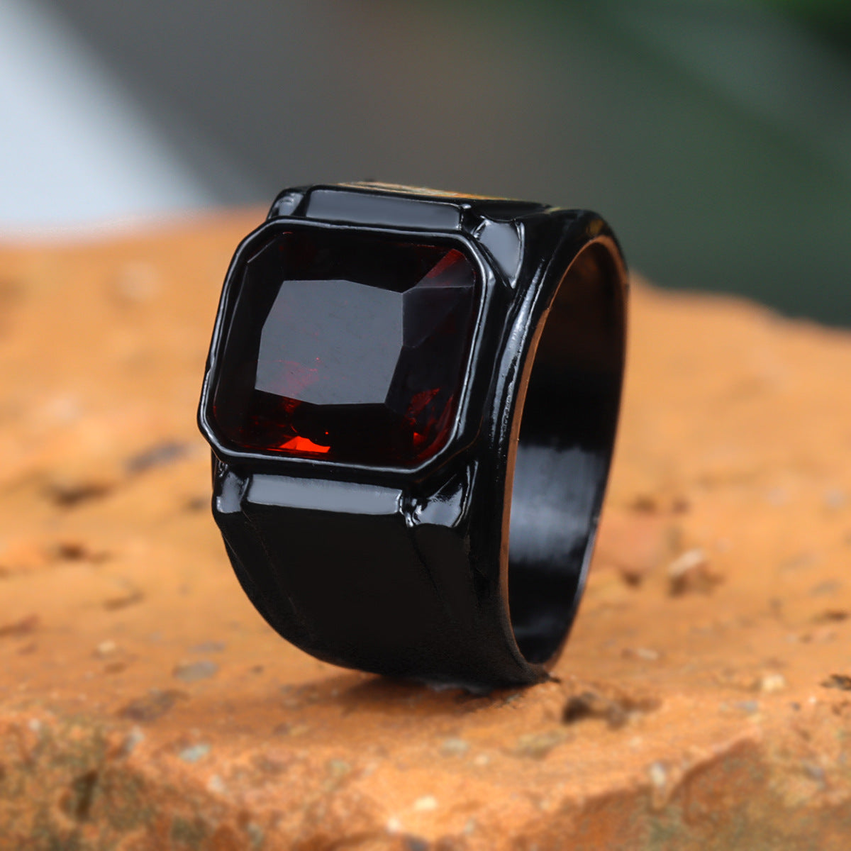 Men's Ruby Fashion Ornament Punk Hip Hop Rings