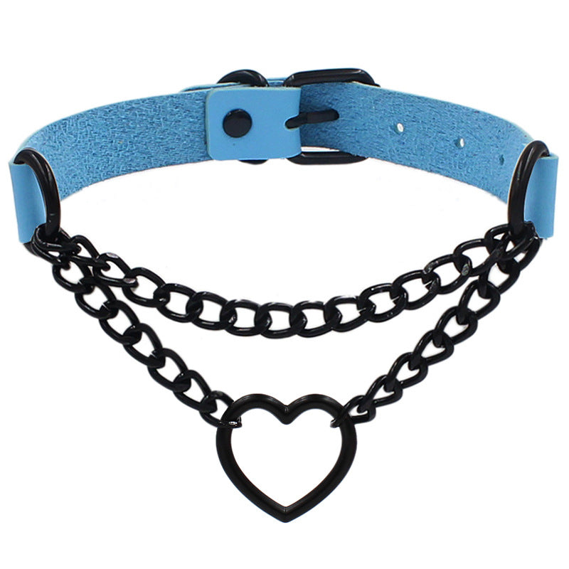 Neckband Fashion Leather Love Heart Collar Necklaces