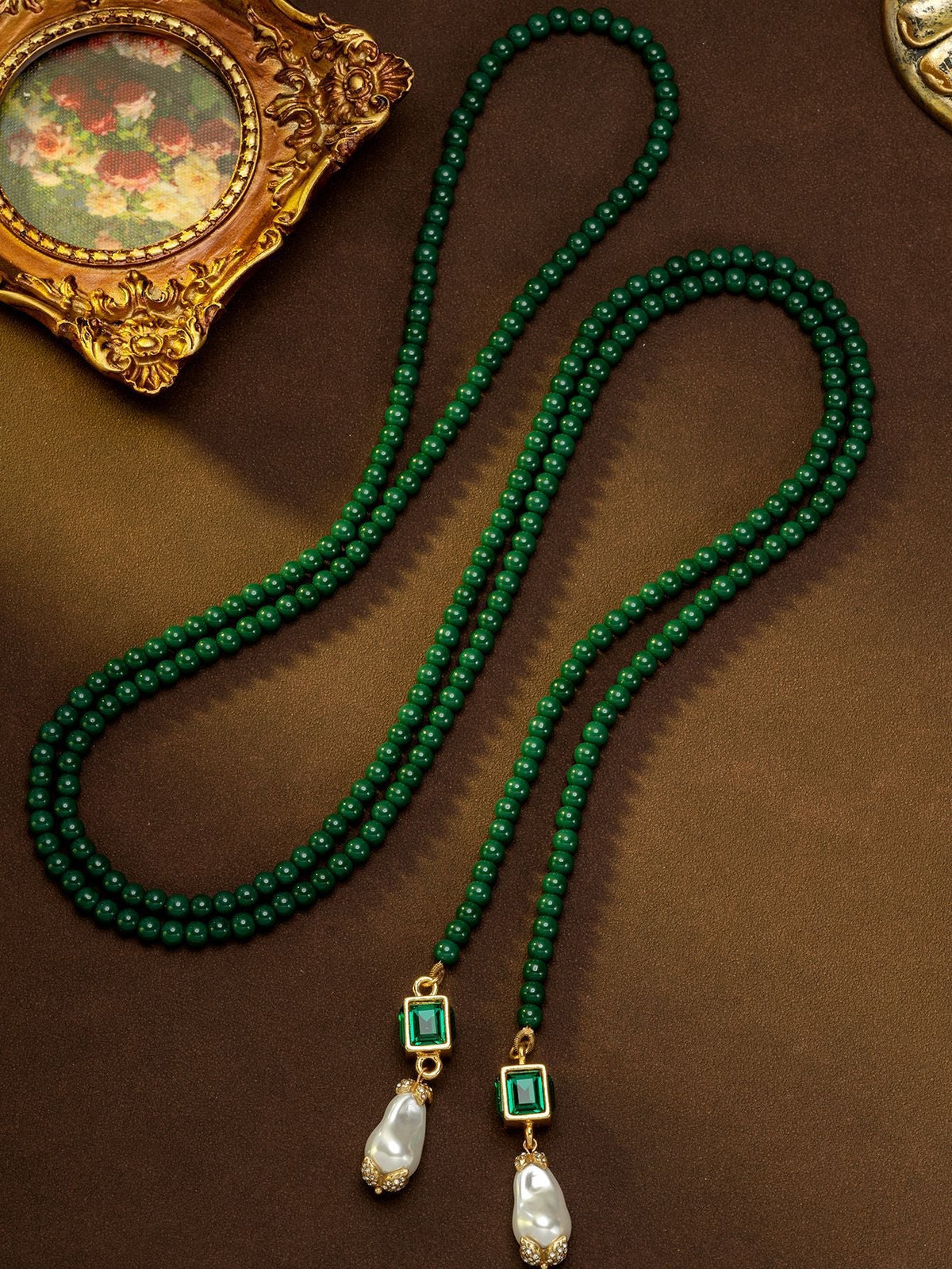 Emerald Square Sugar Sweater Chain Affordable Luxury Fashion High Sense Necklace
