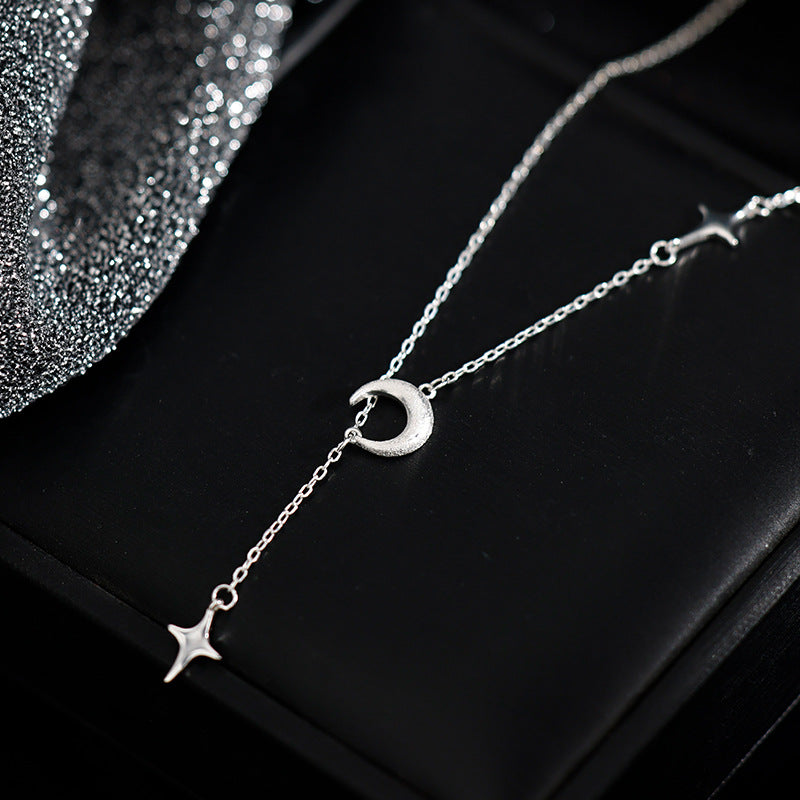 Women's Sier Star Moon Niche Design Clavicle Necklaces