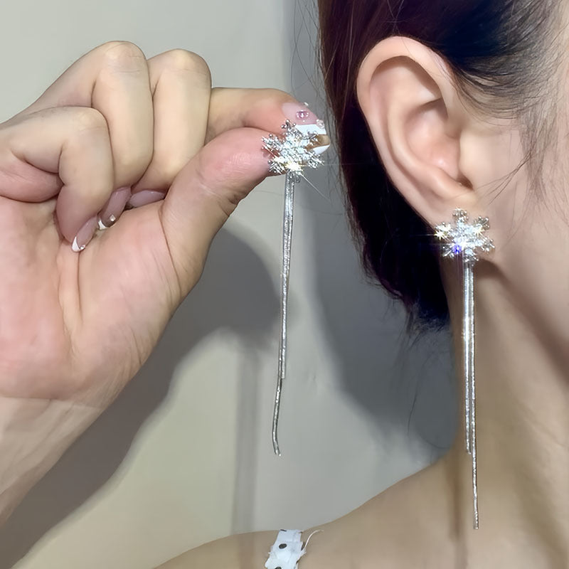 Tassel High-grade Sier Needle Metal Light Luxury Pearl Rings