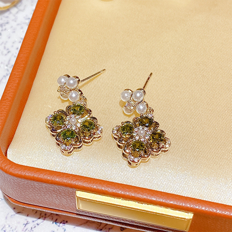 Flower Collection Real Gold Plating Quality Sweet Earrings