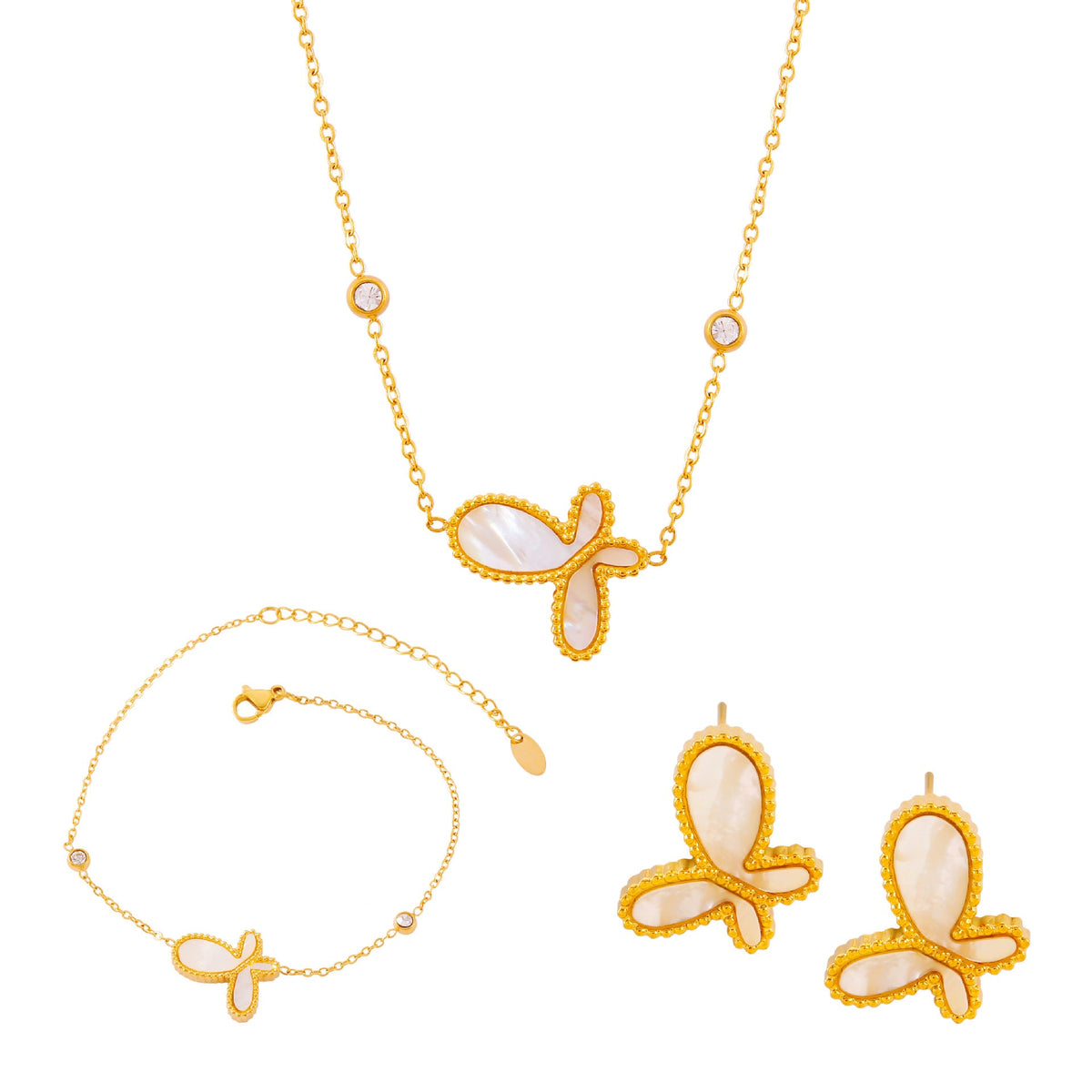 Gentle Lady Temperamental Butterfly Animal Design Jewelry Set