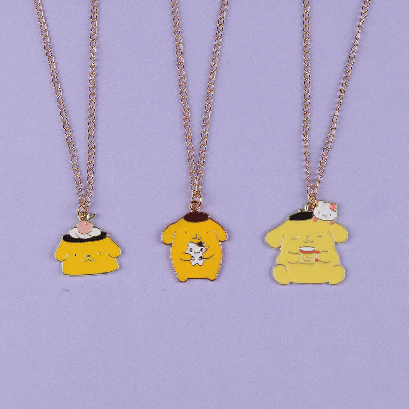 Purin Korean Style Simple Cartoon Couple Necklaces