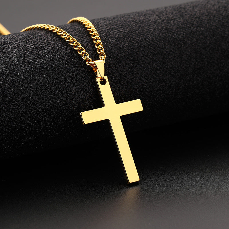 Men's Stainless Steel Cross Shelf Titanium Ornaments Necklaces