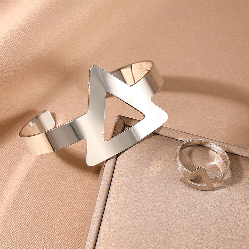 Women's Metal Design Geometric Opening Simple Retro Jewelry Set