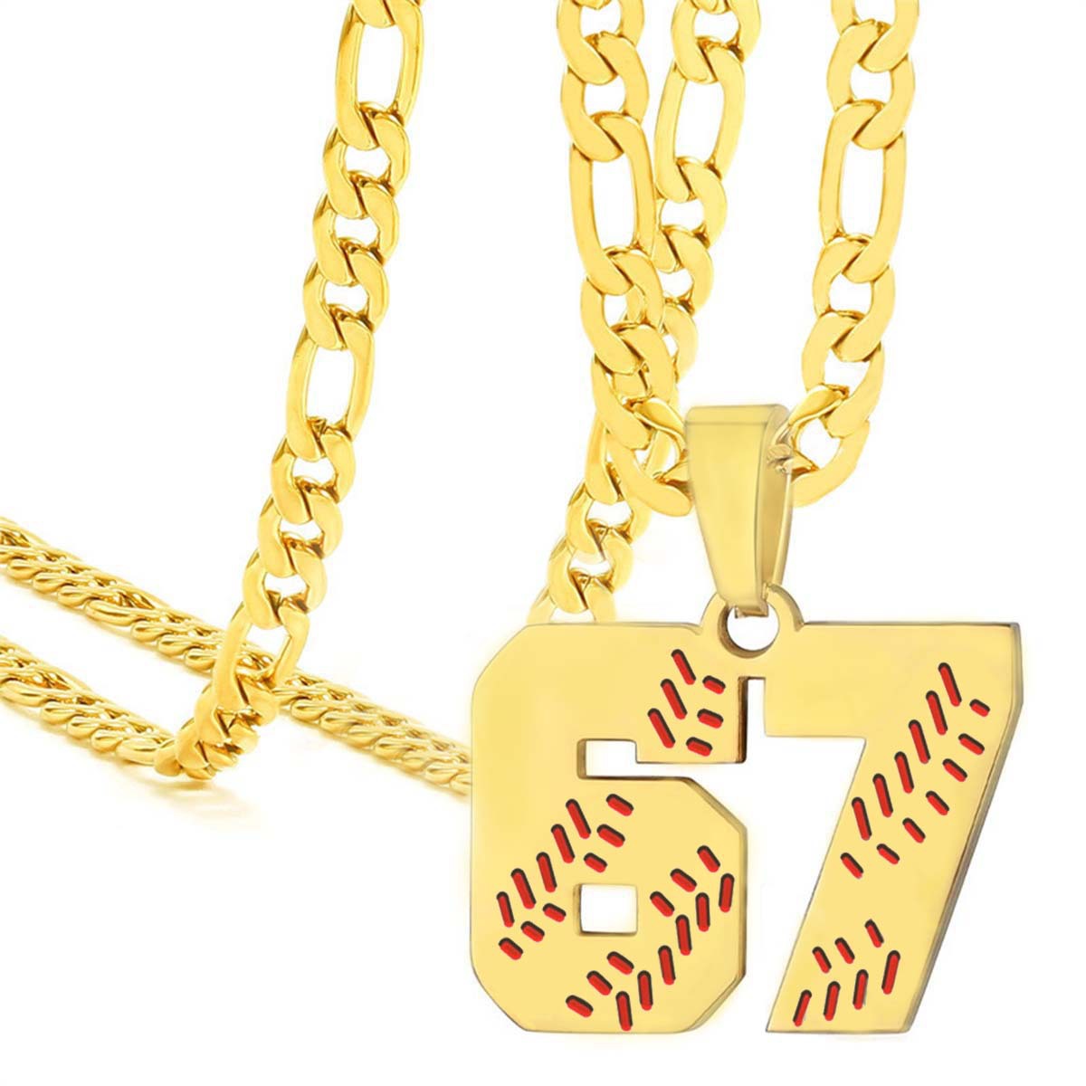 Baseball Football Rugby Stainless Steel Titanium Arabic Numerals Pendants