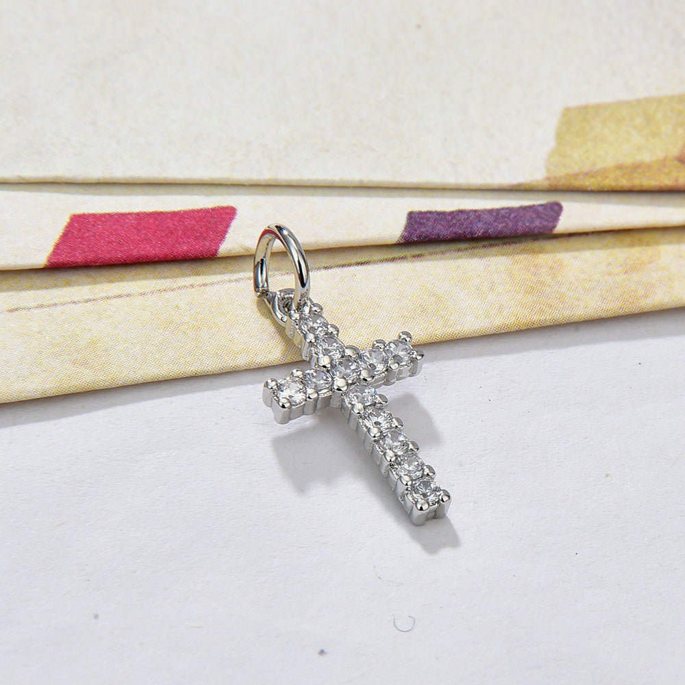 Women's Copper Inlaid Zircon Cross Geometric Full Necklaces