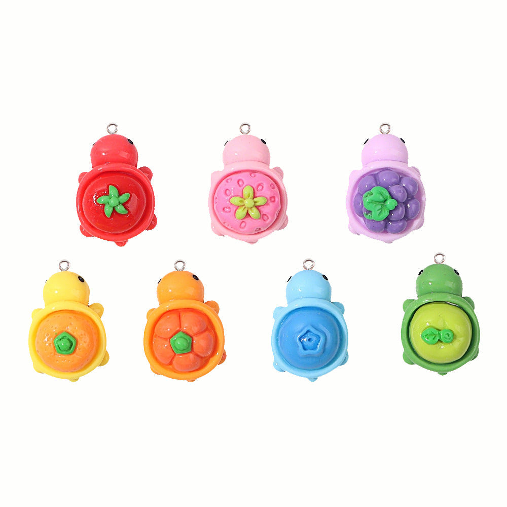 Three-dimensional Resin Cartoon Fruit Turtle Creative Hair Car Interior Jewelry Accessories