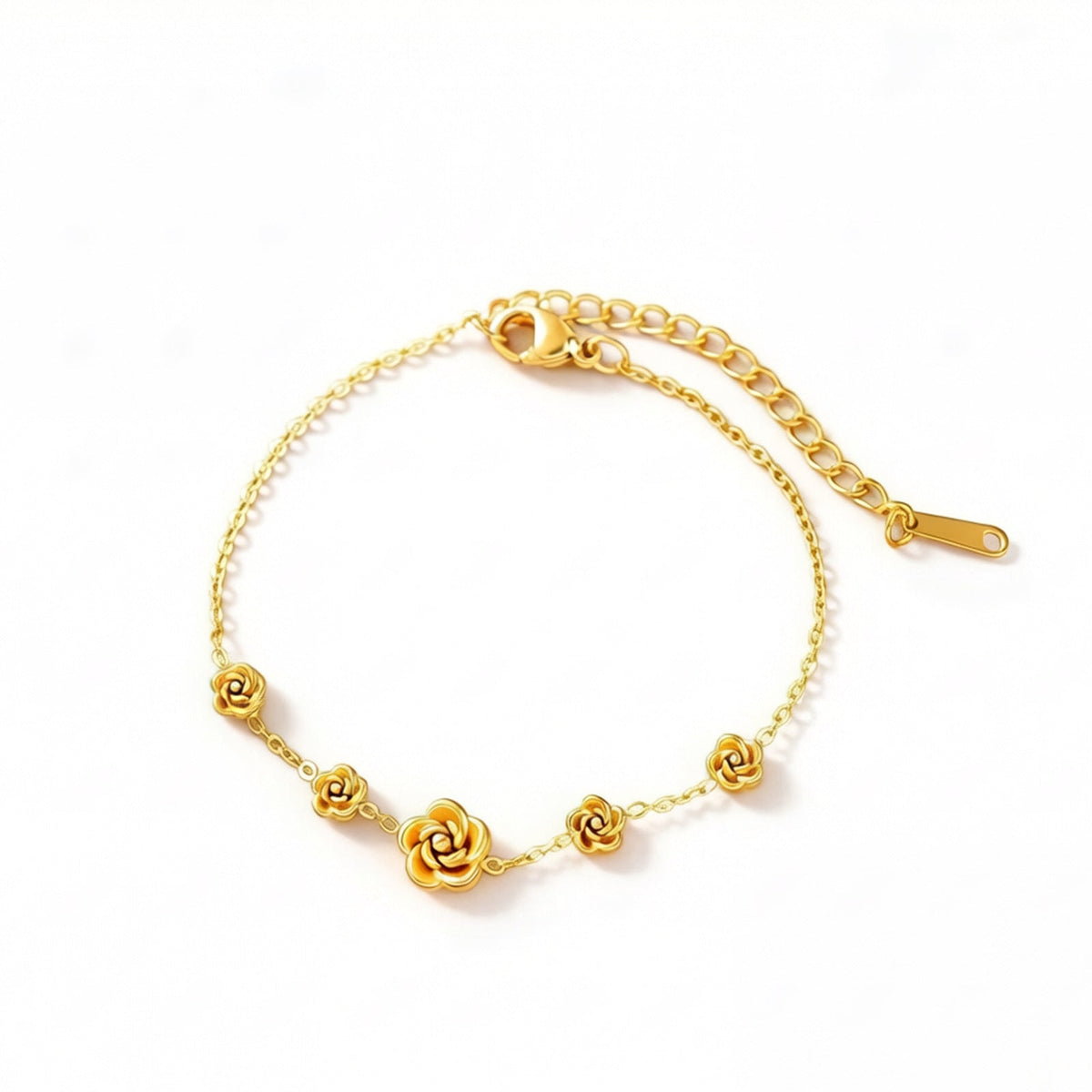 Women's Stainless Steel Retro Camellia Clavicle Chain Exquisite Twin Jewelry Set