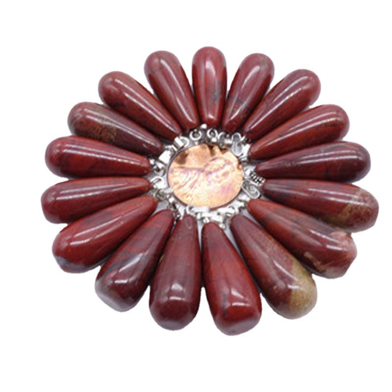 Long Water Drops Natural Stone Crystal Agate Pendant