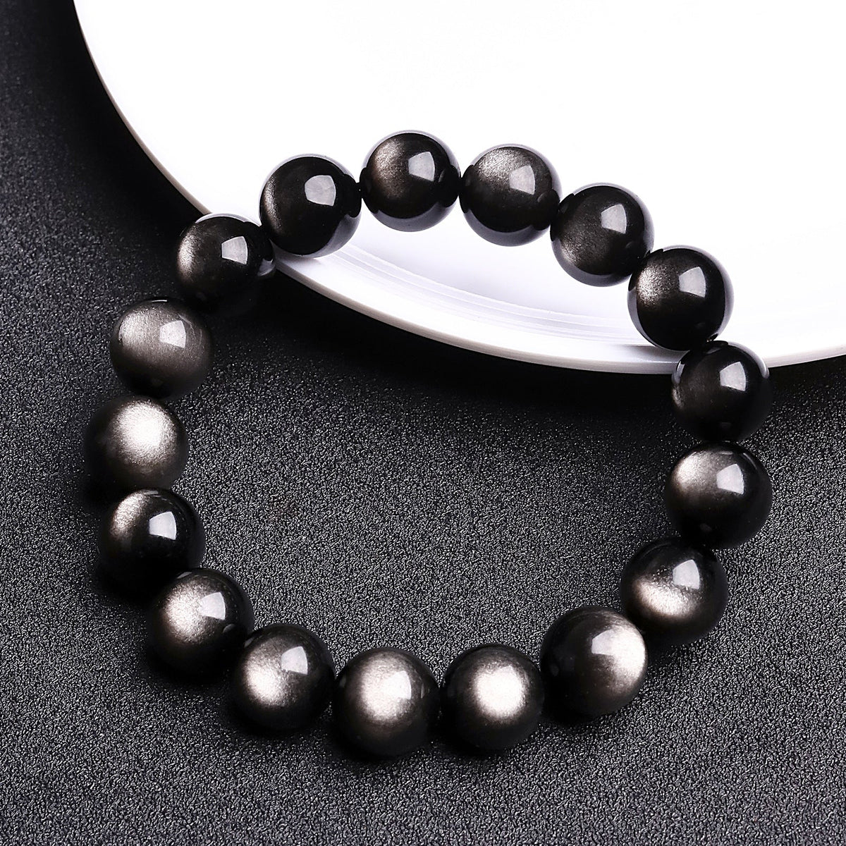 Double Eyes Sier Stone Beads Golden Bracelets