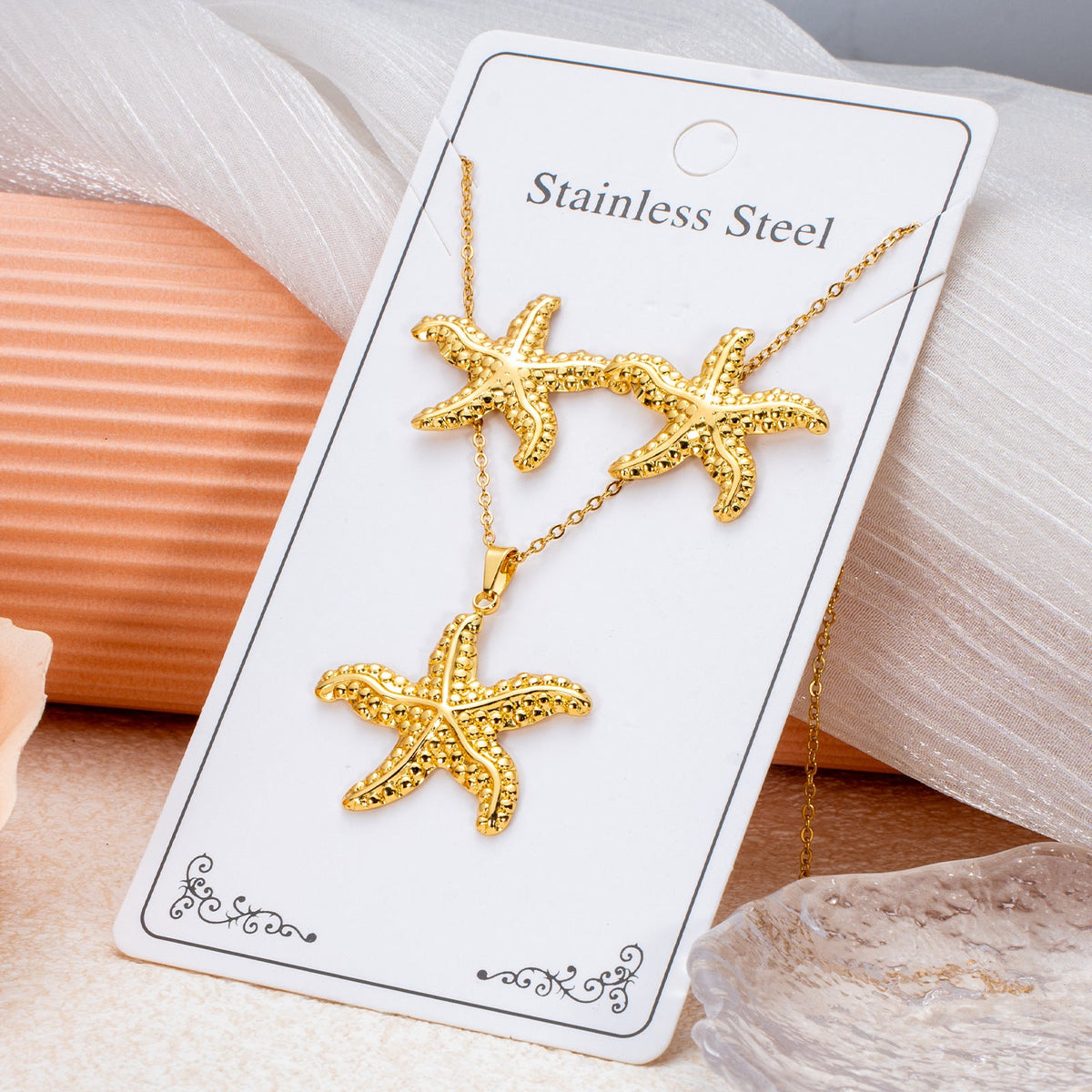 Series Stainless Steel Ear Light Luxury Jewelry Set