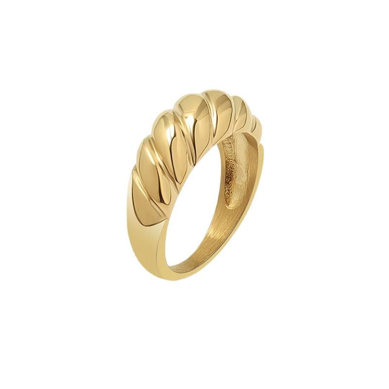Steel No Fading Retro Artistic Horn Bread Trend Rhombus Rings