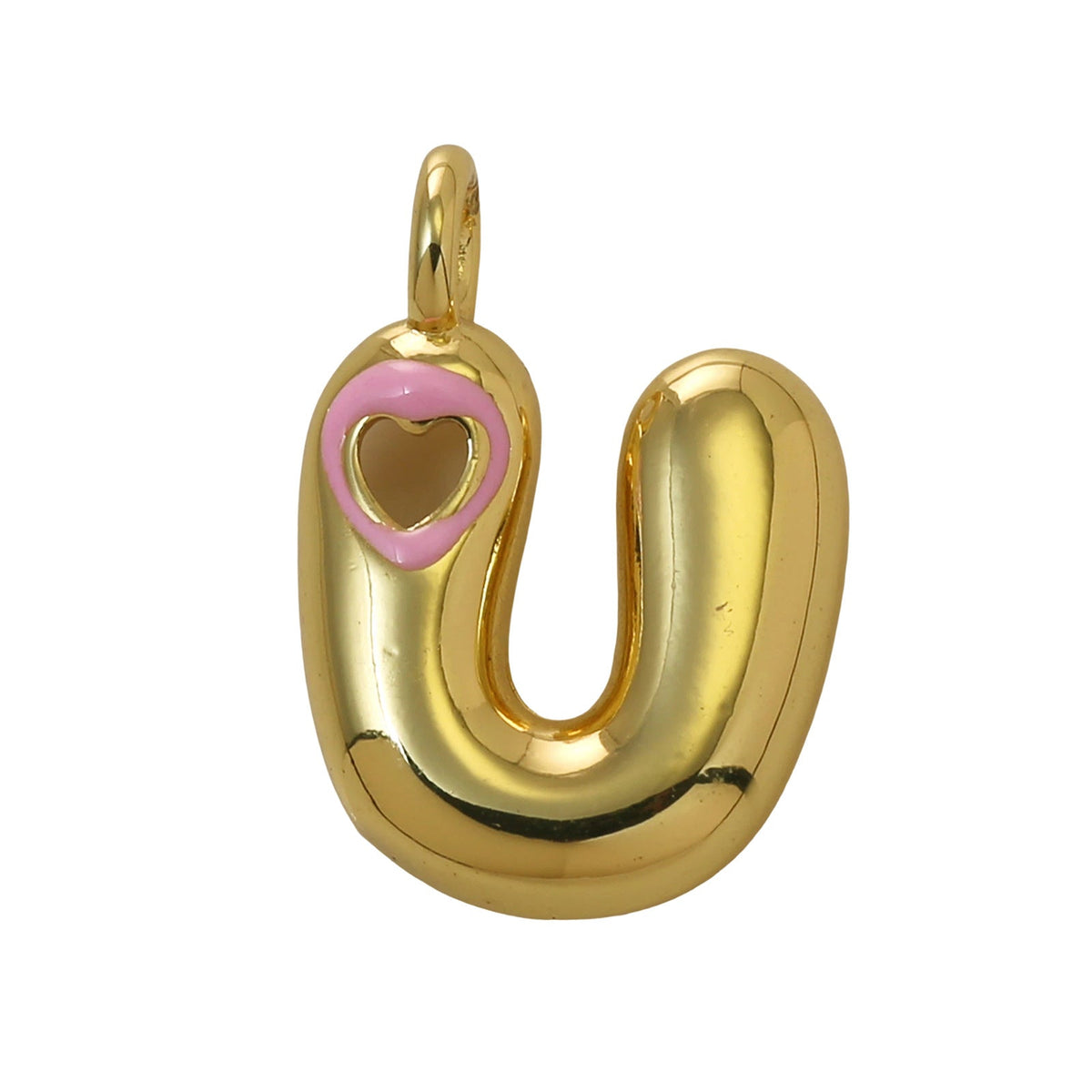 Xi English Letter Gold Simple Heart-shaped Pendant