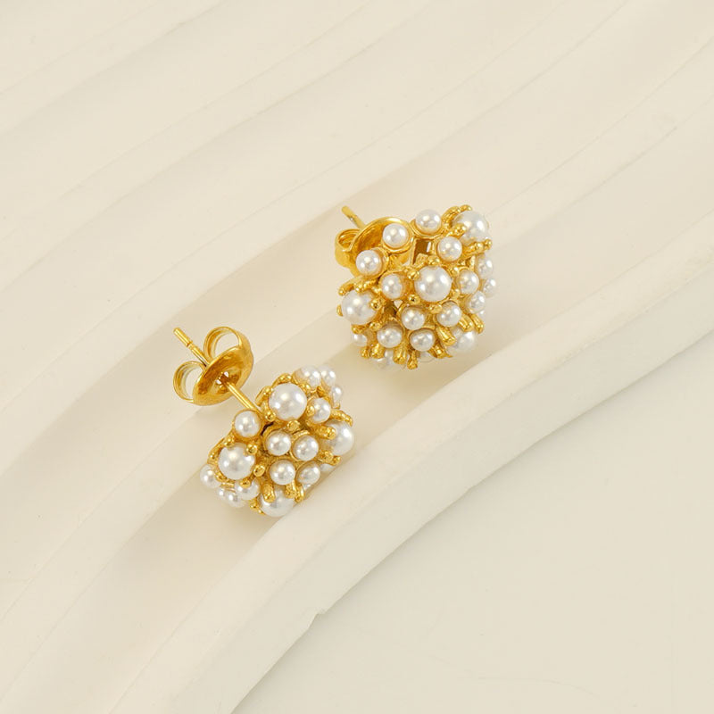 Stainless Steel Gold Plated Vintage Sunflower Earrings