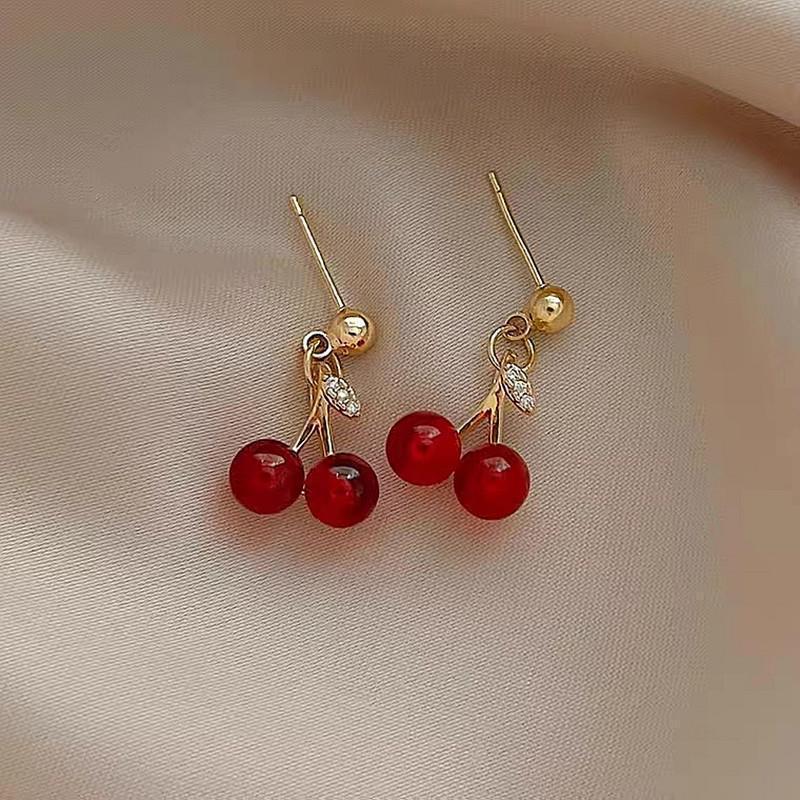 Cherry Simple Compact Temperament Wild Style Earrings