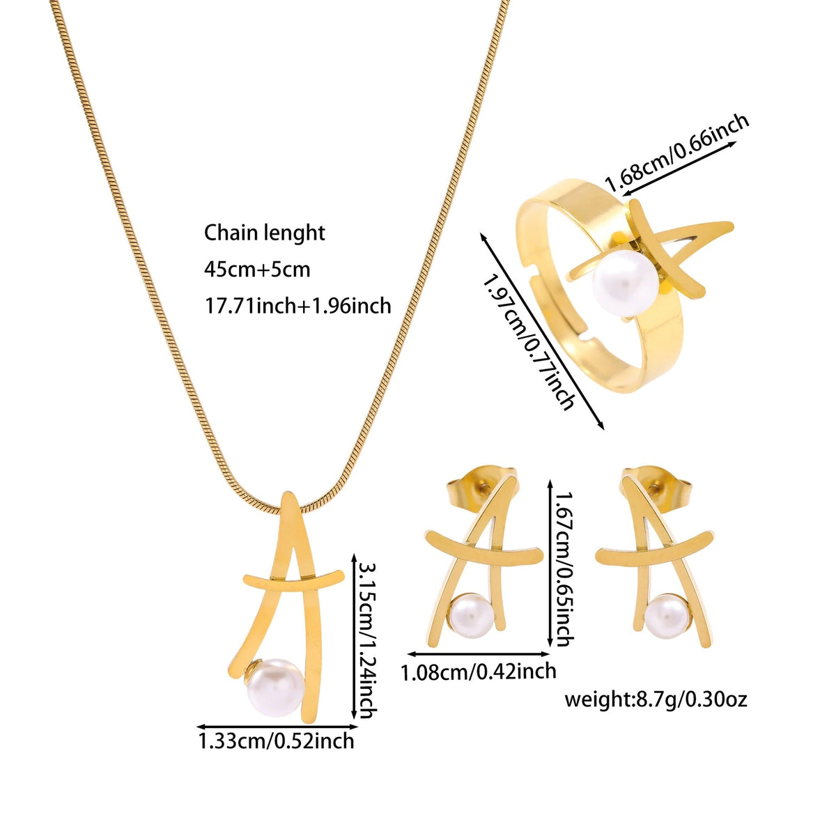 Women's French Stainless Steel Suite Light Luxury High-grade Jewelry Set
