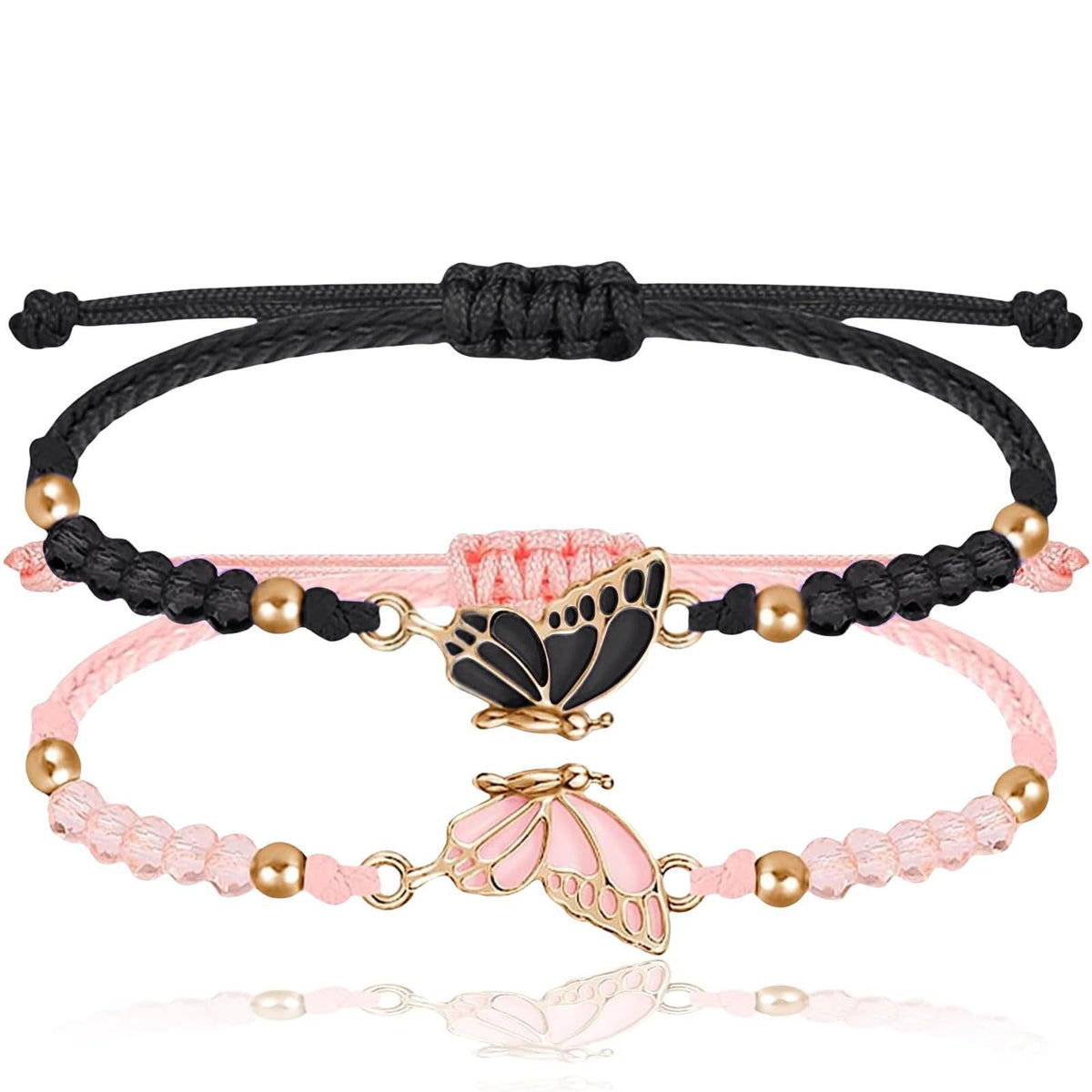 Couple Friendship Gift Flat Knot Woven Adjustable Color Wax Bracelet