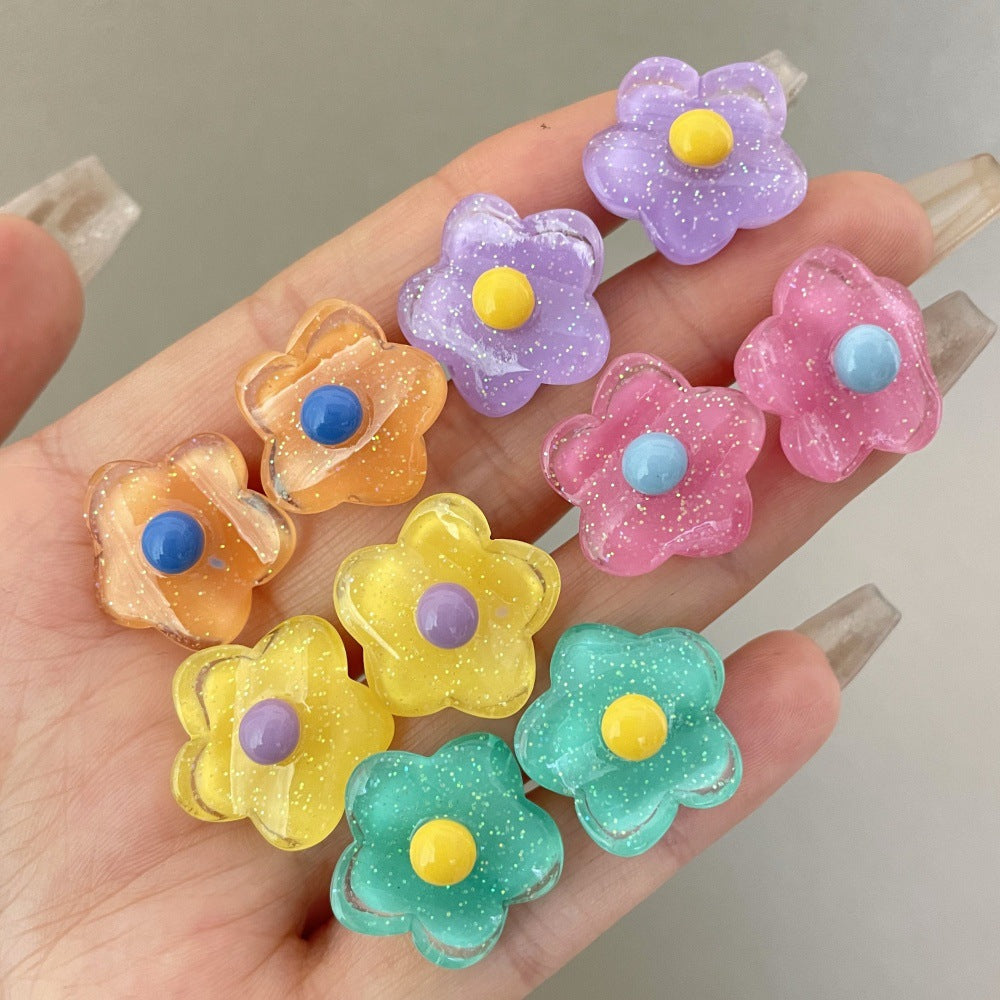 Women's Summer Iti Colorful Flower Ear Clip Sweet Earrings
