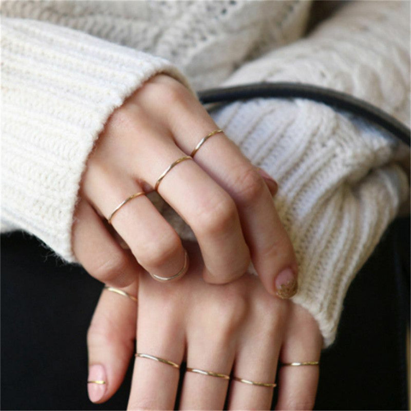 Women's Titanium Steel Simple Glossy Fine Circle Rings