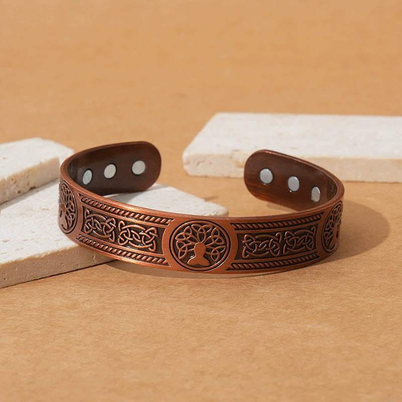 Atmospheric Lucky Tree Magnet Red Copper Health Care Bracelet