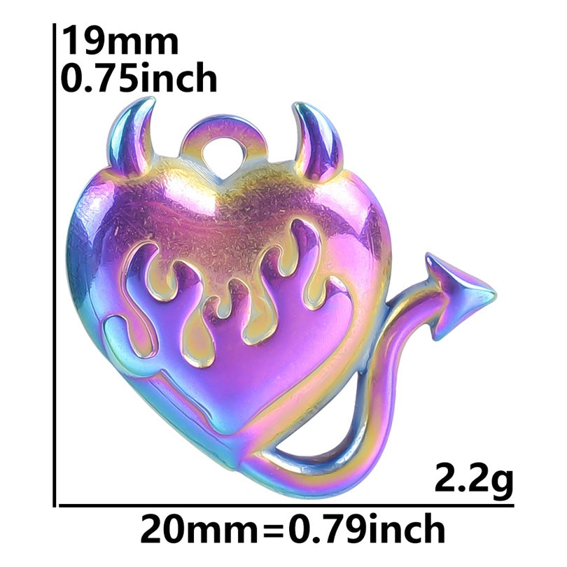 Hip Hop Little Devil Stainless Steel Real Gold Necklace