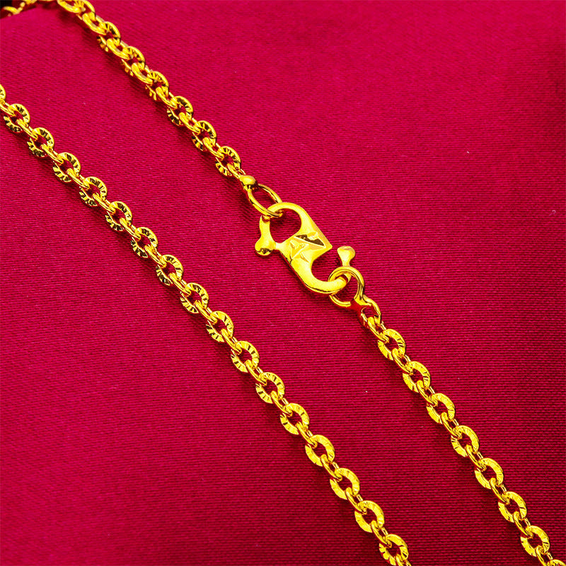 Women's Vietnam Placer Gold Chunky Chain Long Necklace
