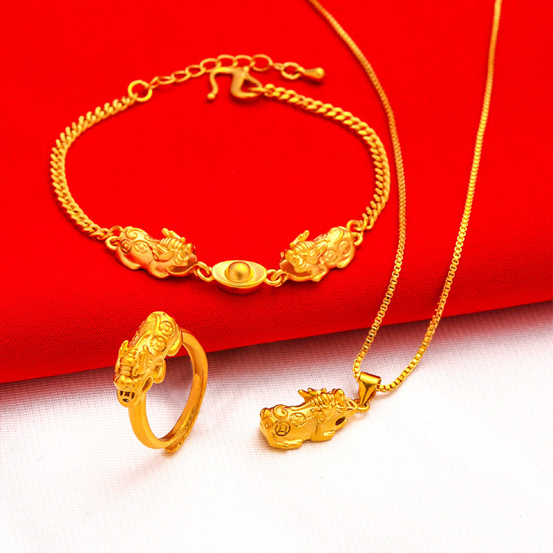 Vietnam Placer Gold Plated Artificial Ingot Bringing Good Jewelry Set