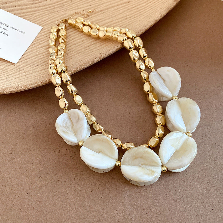 Acrylic Beaded Love Fashion Trend Clavicle Chain Vacation Jewelry Set