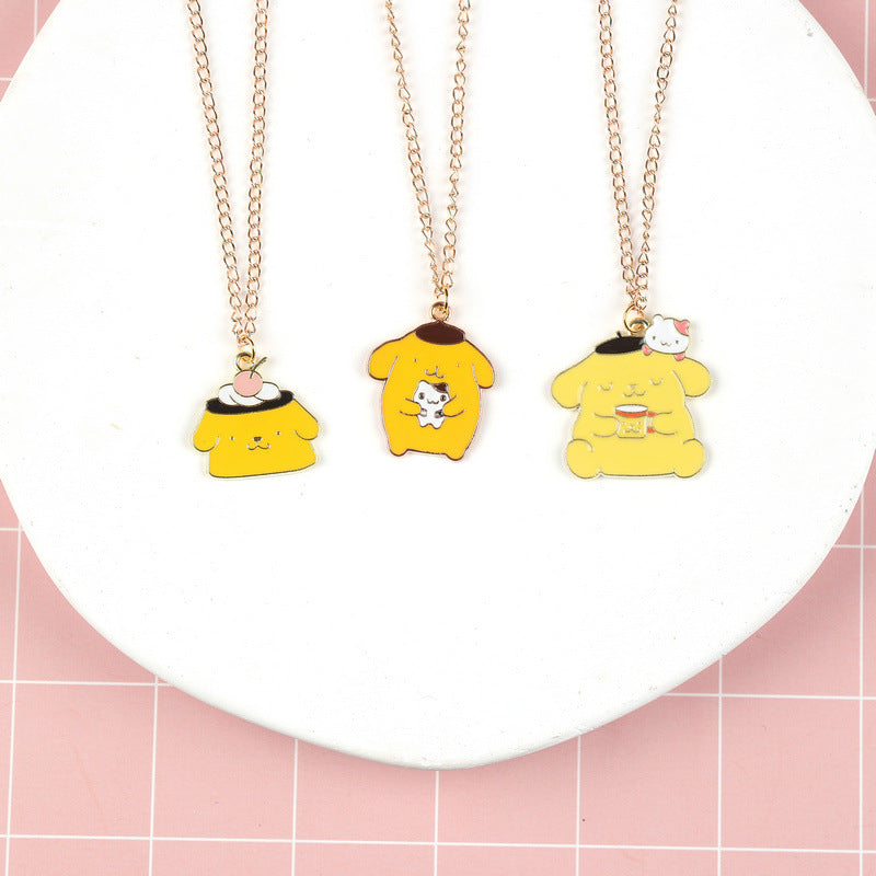 Purin Korean Style Simple Cartoon Couple Necklaces