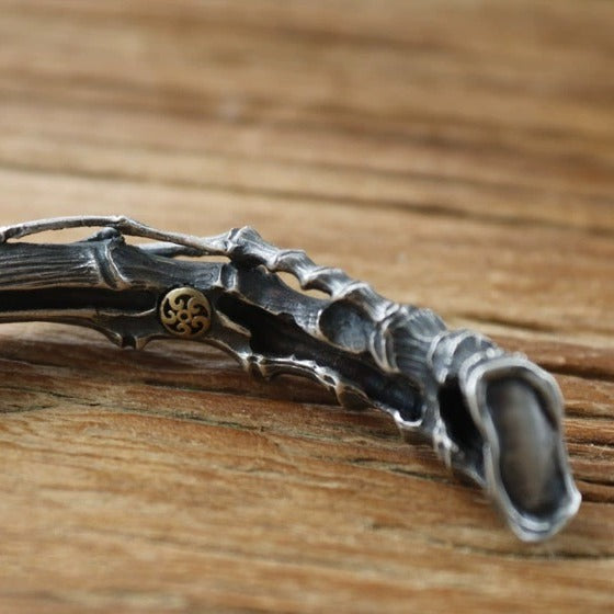 Men's Stone Fink Handmade Vintage Sier Retro Style Personality Inlaid Brass Bracelet