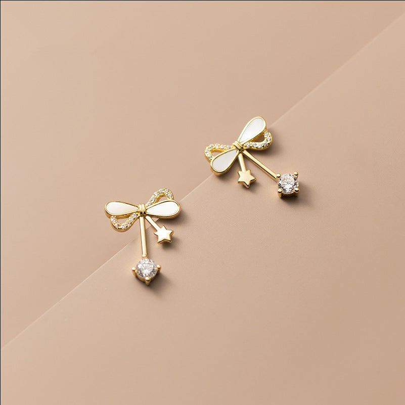 Fashion Dignified Hollow Shell Diamond Five-pointed Star Rings