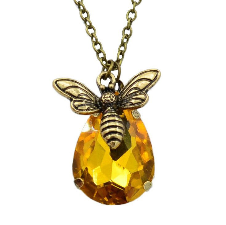 Retro Bee Water Drop Popular Amber High-key Earrings