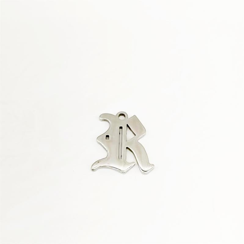 Titanium Steel Retro Alphabet Outer Hole Round Artistic Pendant