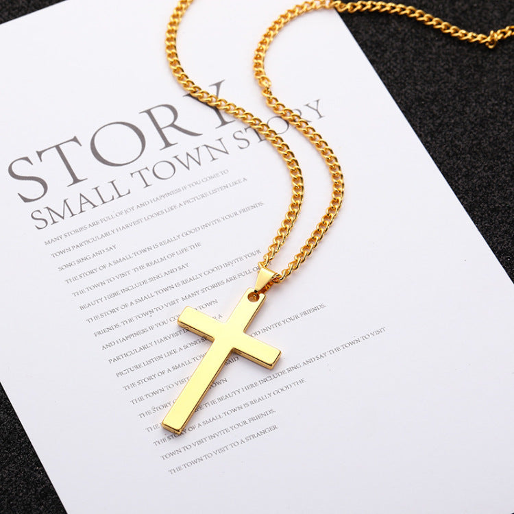 Men's Stainless Steel Cross Shelf Titanium Ornaments Necklaces