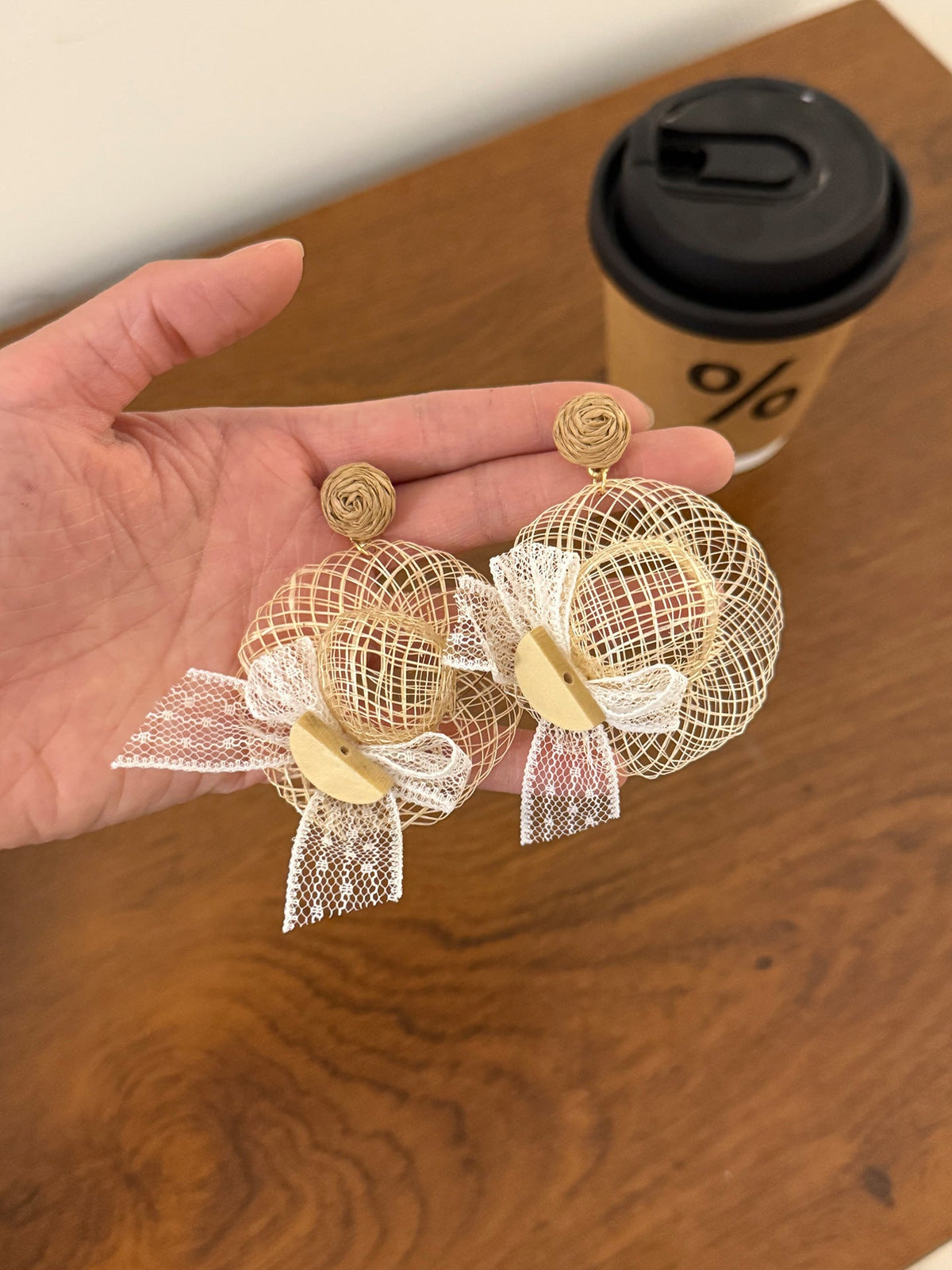 Women's Straw Hat Dopamine Drop Niche Design Earrings