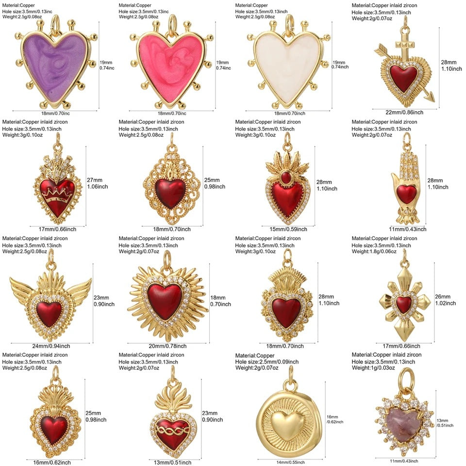 New Millennium Bohemian Heart-shaped Copper Universal Pendants
