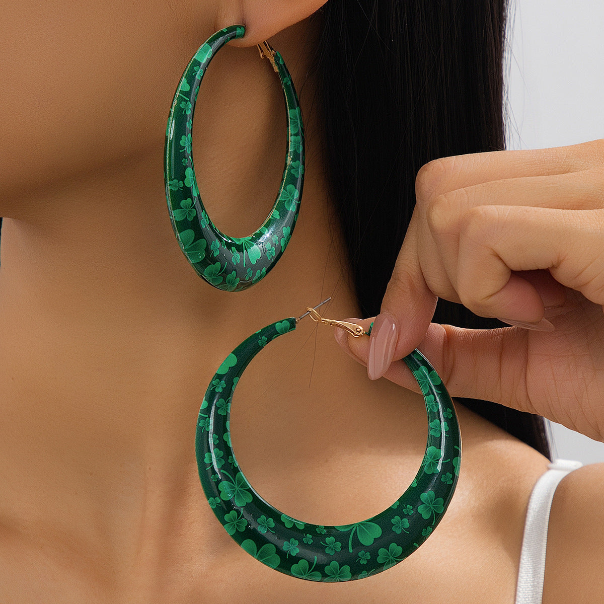 Exaggerated Hot Style Leopard Print Large Design Geometric Metal Rings