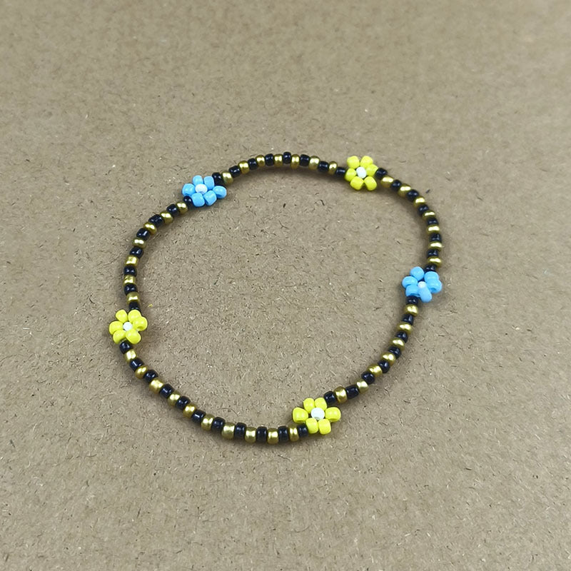 Colorful Beads Stringed Flower Female Style Temperament Little Bracelets