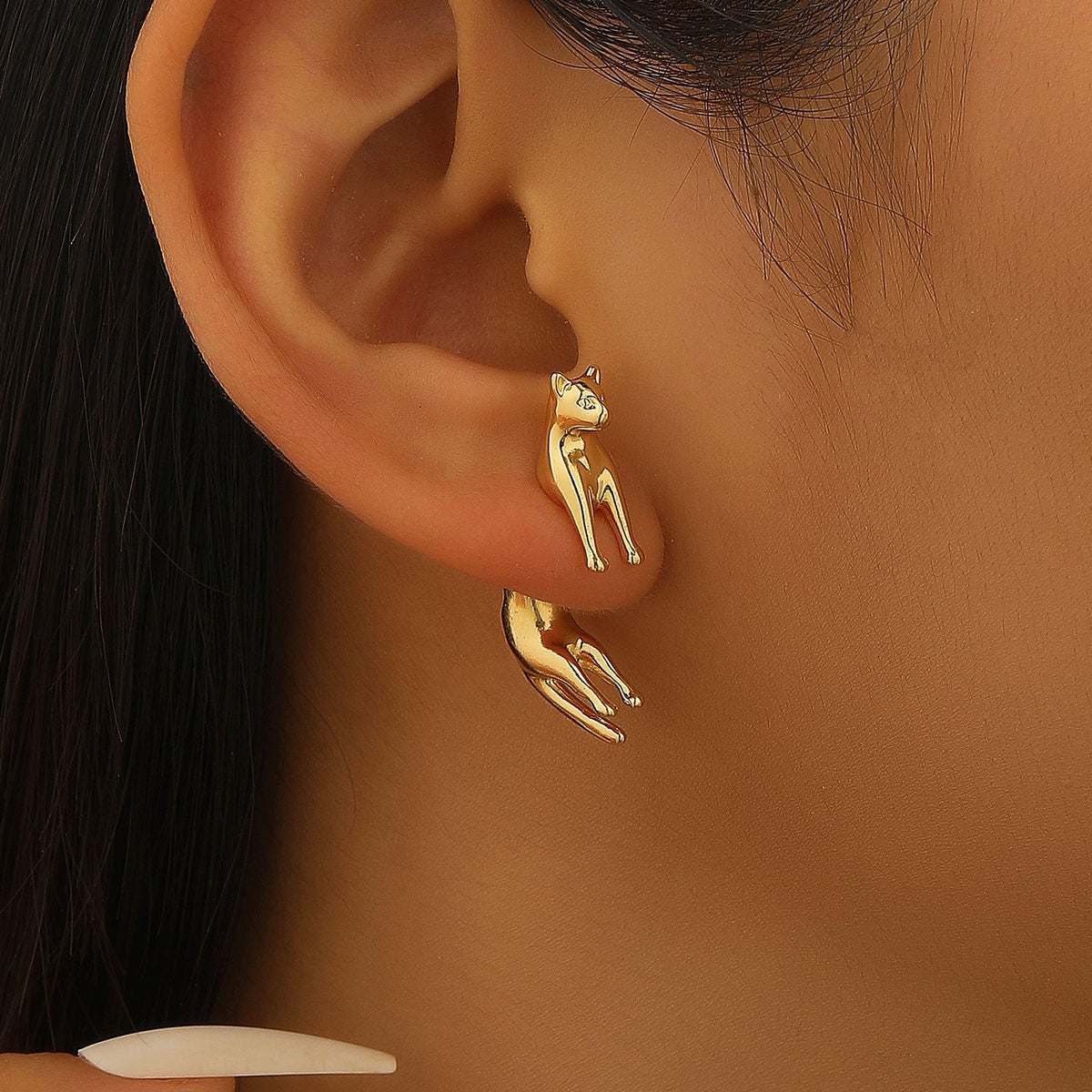 Women's Hop Leopard Head Copper Inlaid Zircon Jewelry Set