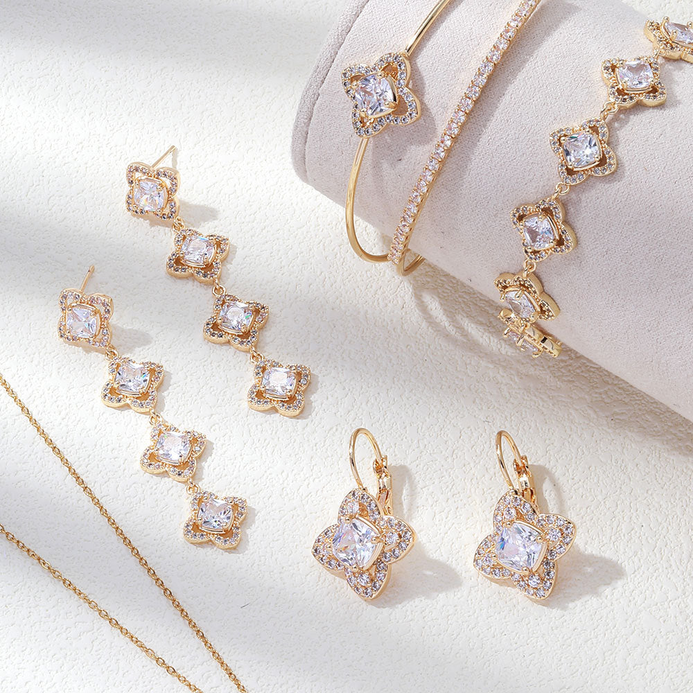 Clover Style Light Luxury Simple Diamond High Sense Jewelry Set