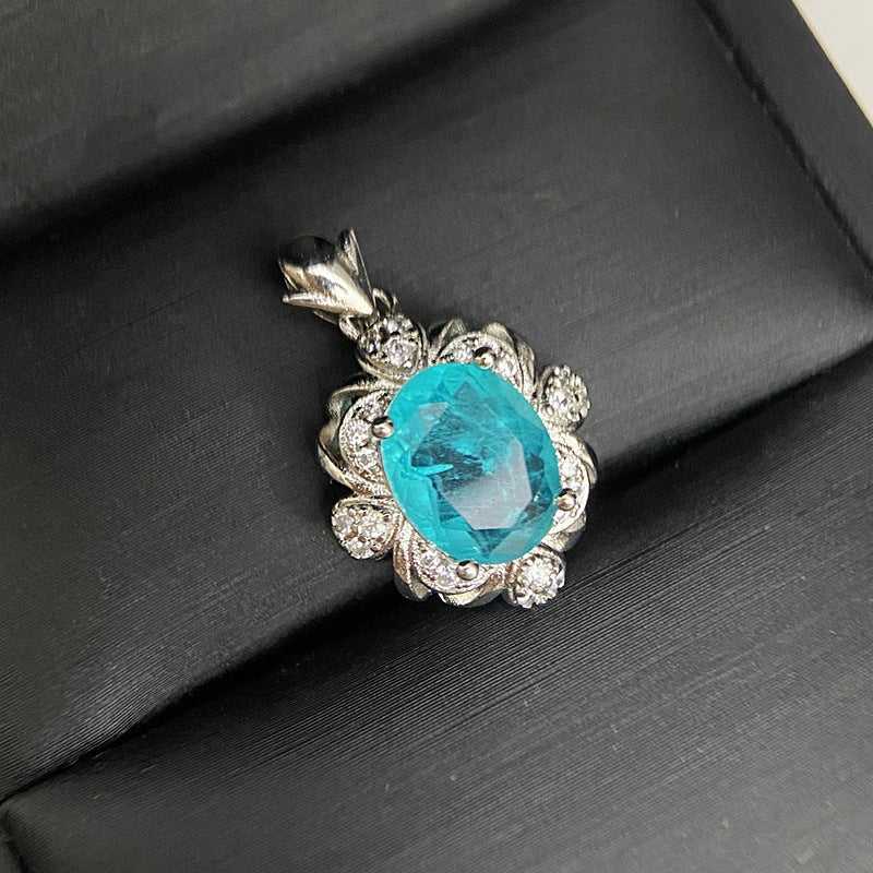 Vintage Imitation Blue Main Stone Carved Pendants