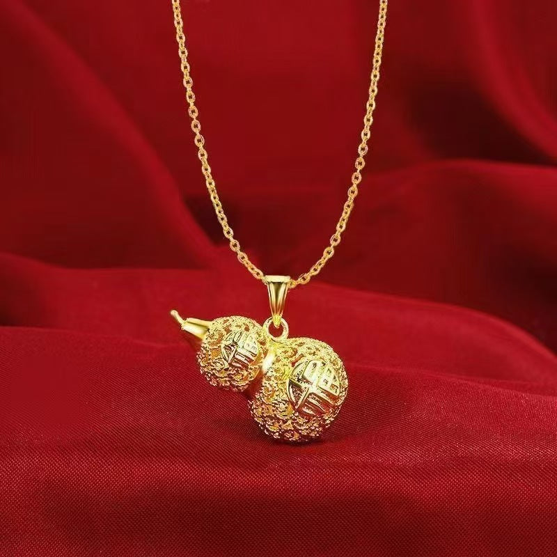 Vietnam Alluvial Gold Filigree Hollow Brass Plated Vintage Purse Burst Necklace