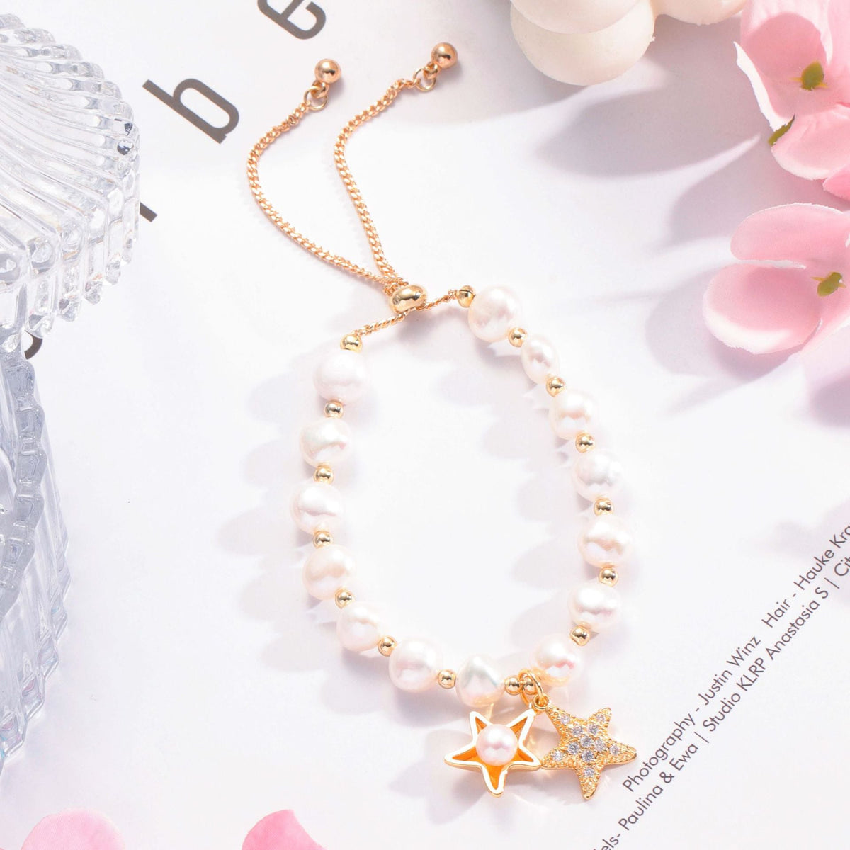 Women's Exquisite Elegant Bardo Freshwater Pearl Crystal For Bracelets