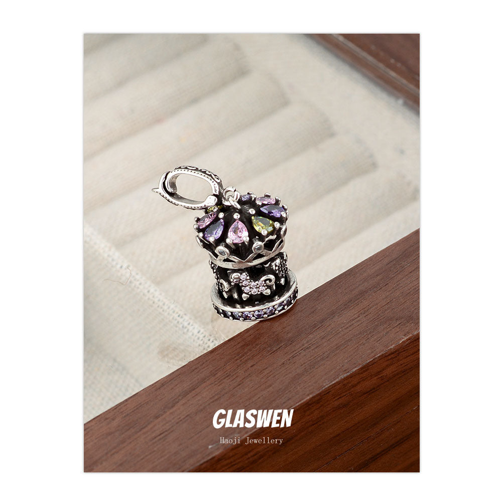 Zircon Carousel Hip Hop Design High Pendants