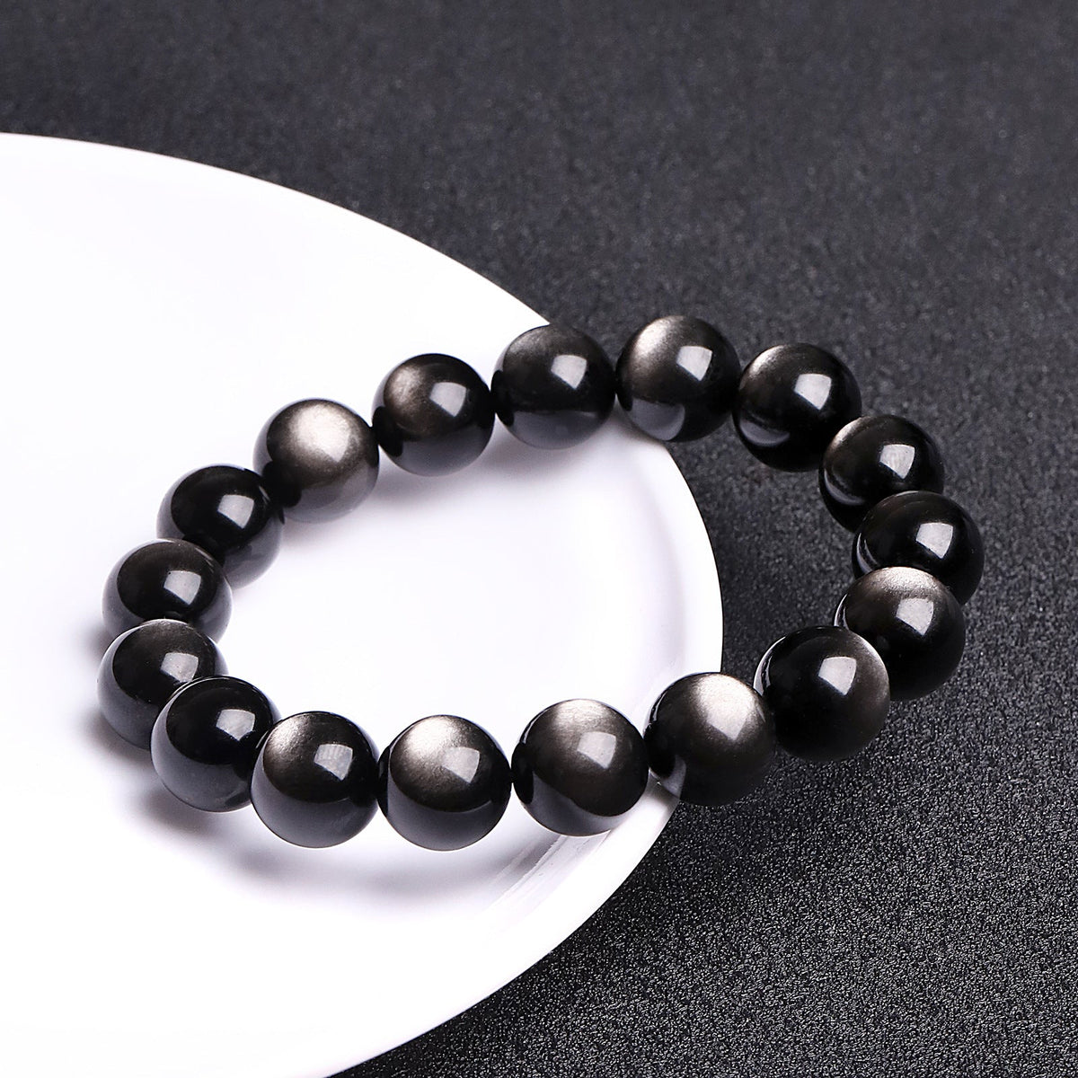 Double Eyes Sier Stone Beads Golden Bracelets