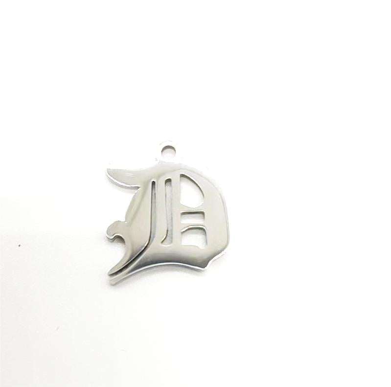 Titanium Steel Retro Alphabet Outer Hole Round Artistic Pendant