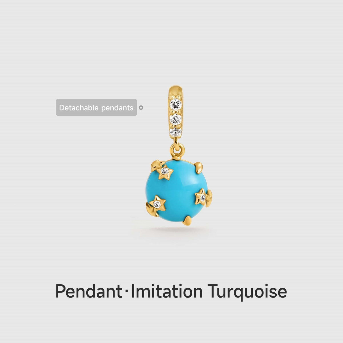 December Style Love Color Series Zircon Gold Pendant