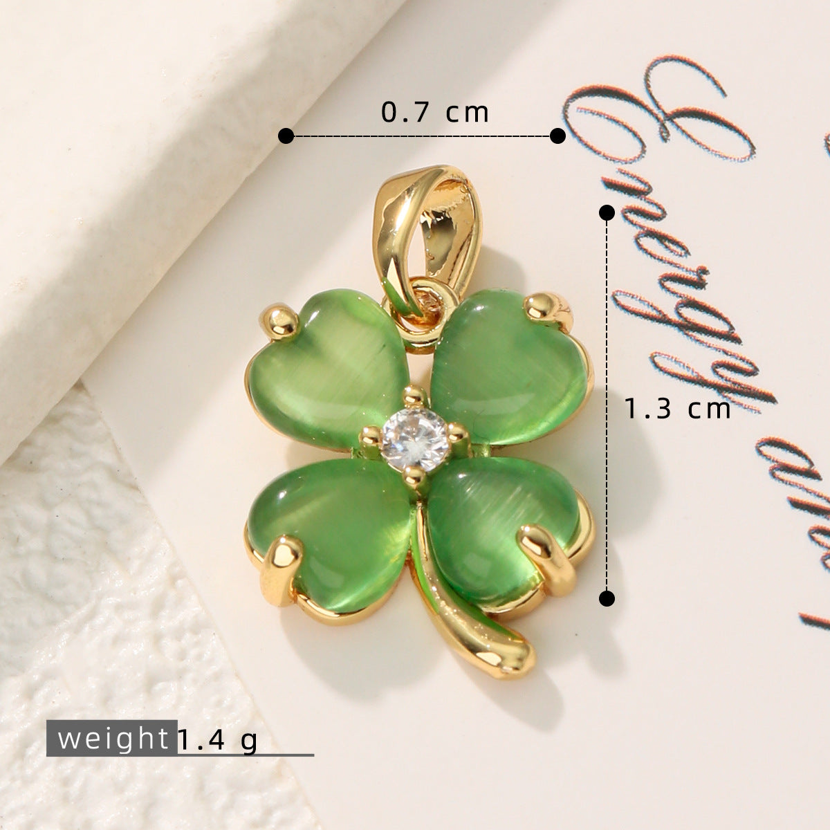 Light Luxury Four-leaf Clover Gold Inlaid Zircon Pendants